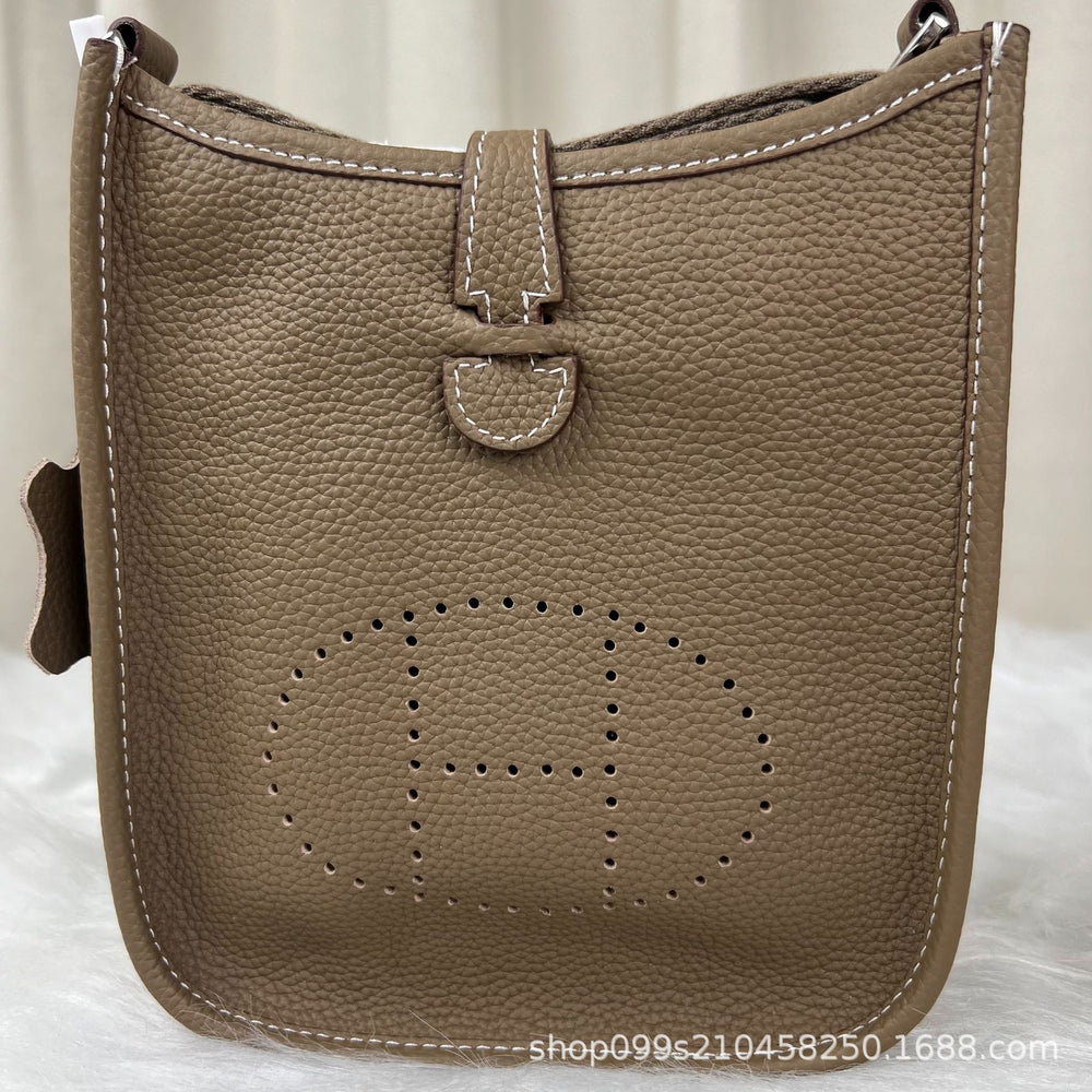 Evelyn tc pattern first layer cowhide evelyne bag mini genuine leather women's bag shoulder crossbody tote bag small bag
