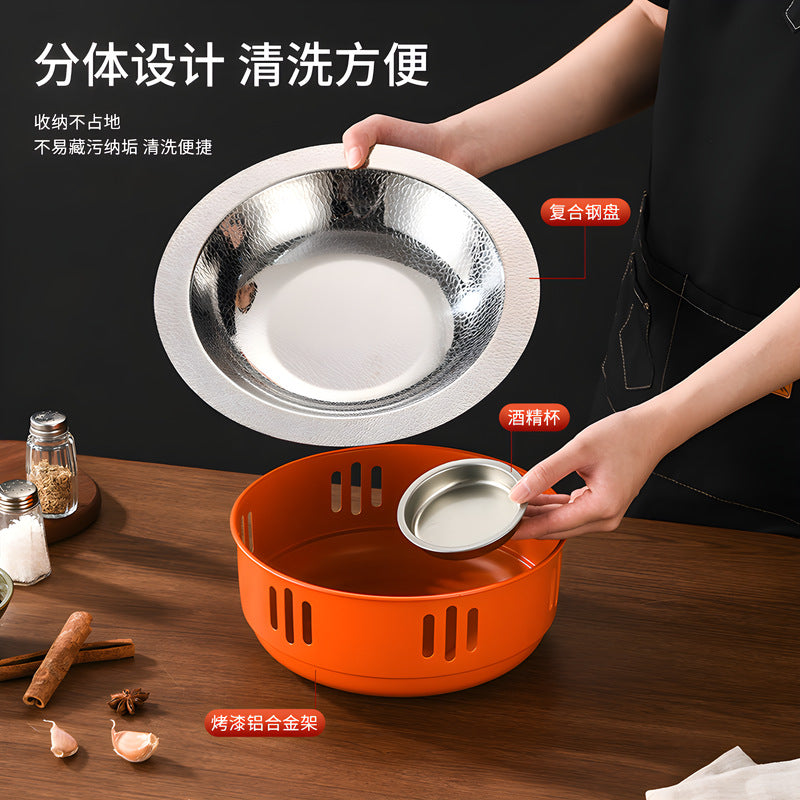 Stainless steel alcohol stove small hot pot seafood dry pot pot set for home alcohol hot pot dry pot heating stove pot