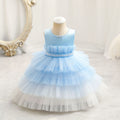 children's clothing, kids' formal dresses, color-block princess dress, baby girl's first birthday party dress, baby dress