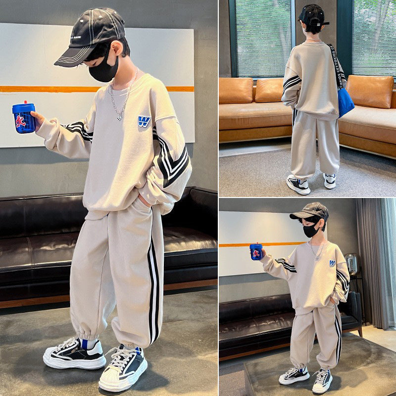 Boys' fall tracksuit set - new  collection - mid-to-large size boys' sweatshirt and sweatpants - spring/autumn casual trendy kids' clothing