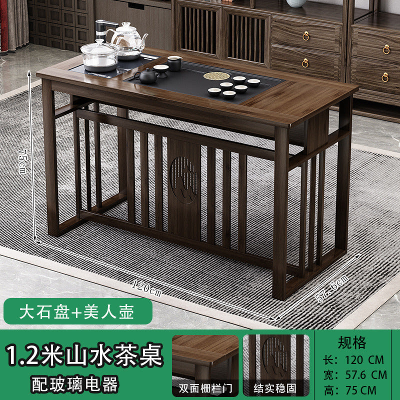 Balcony tea table and chair combination New Chinese-style office household small apartment Kung Fu tea table Boiling water integrated tea making table