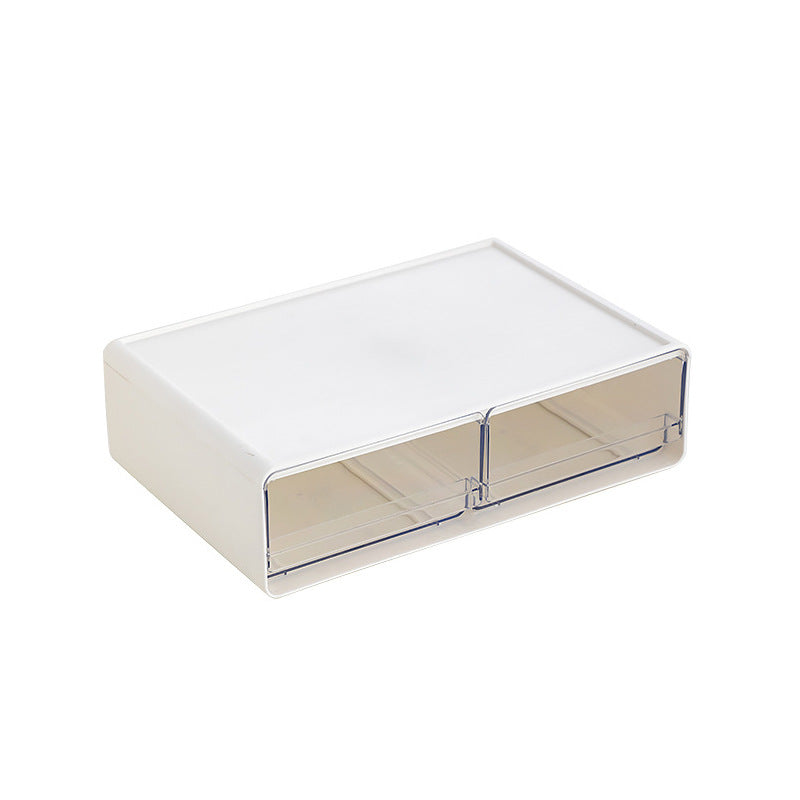 Japanese lipstick cosmetic storage box transparent desktop storage box drawer type book data cable stationery storage box