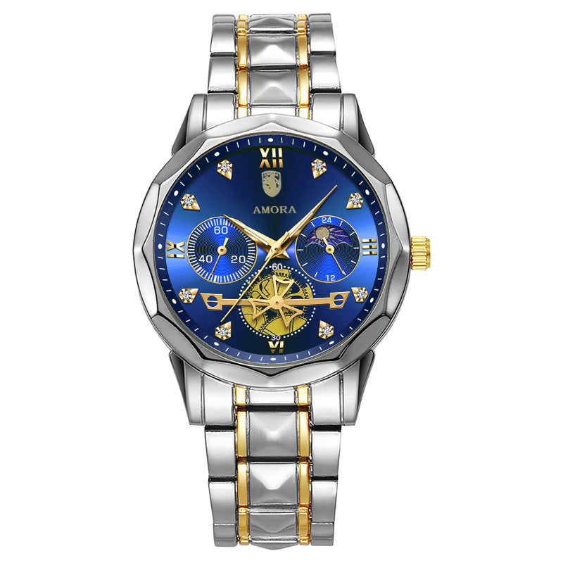 New fashion business men's watch - stylish and trendy design, non-mechanical, waterproof, luminous men's wristwatch