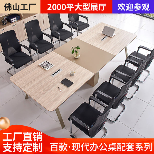 Office conference table long table simple modern bar table meeting room reception negotiation table and chair combination small conference table