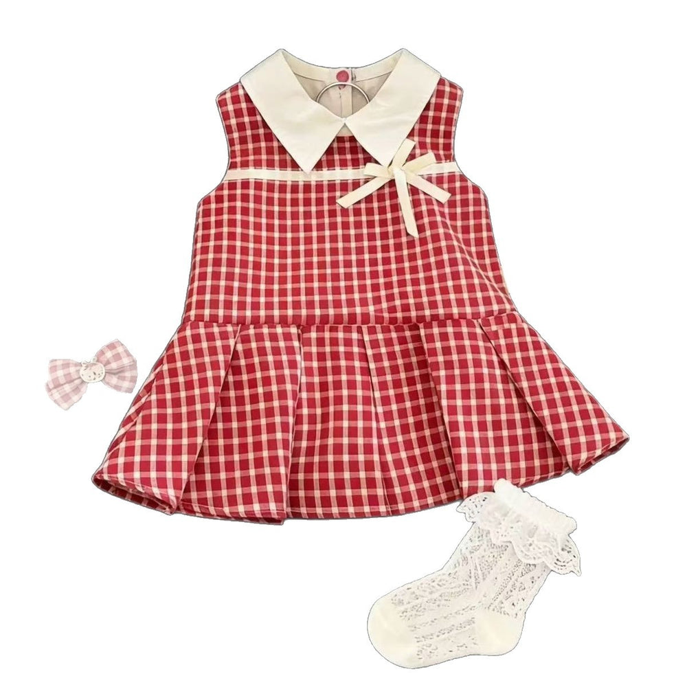 Summernew arrival baby dress baby bag butt skirt fresh plaid girl short-sleeved outweark-style princess dress summer