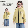 Factory wholesale korean style girls' outdoor multi-color windbreaker autumn new children's clothing small and medium kids hooded jacket