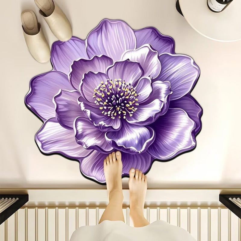 3d three-dimensional flower diatom mud floor mat bathroom absorbent mat toilet door non-slip quick-drying foot mat door mat