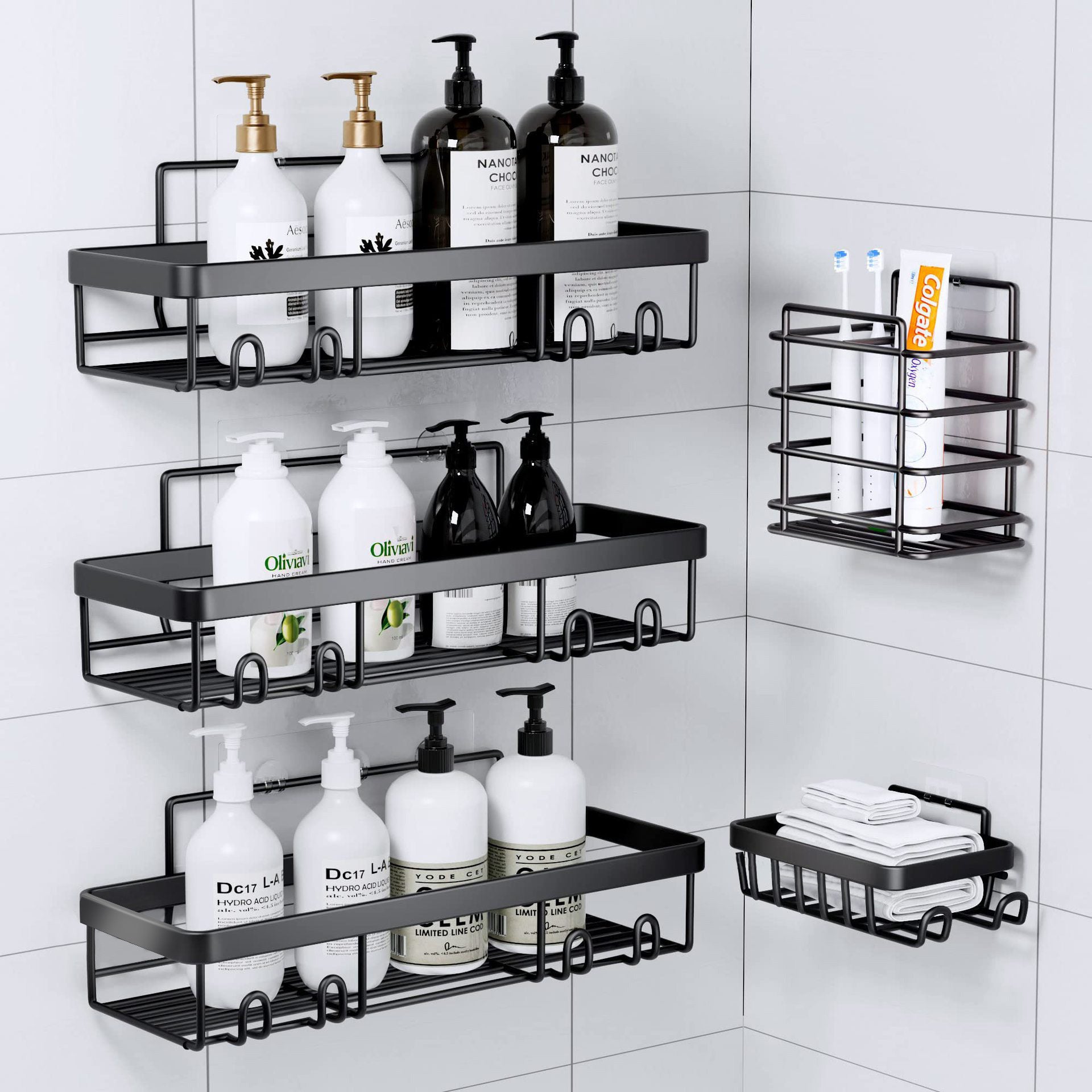 wrought iron bathroom rack No punching toilet Soap rack Body wash storage rack Bathroom rack set