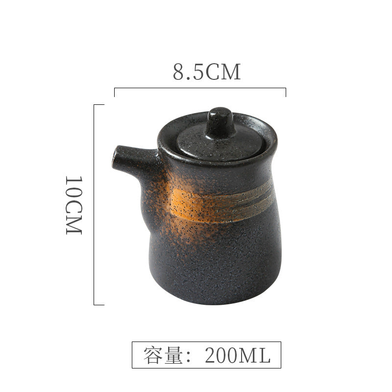 Vintage chic, high-style kitchenware: japanese ceramic soy sauce dispenser, vinegar dispenser, oil dispenser for home, restaurant, and hotel use
