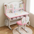 Top student edition 70x50 desk + ergonomic foam chair with back support + pink