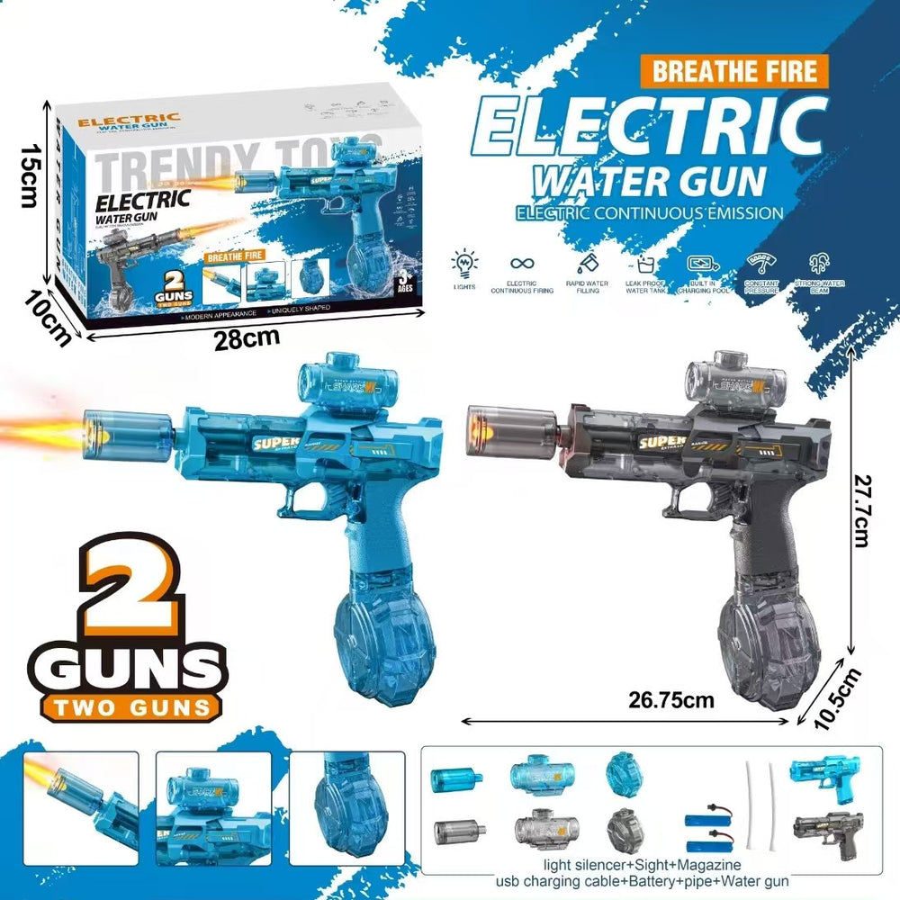 fire light small ice mouse electric water gun high-speed continuous firing return pulse electric gun toy kids water gun hot model