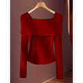 Women's new autumn/winter elegant romantic bow-decorated white lace trim slim-fit t-shirt - perfect for dates