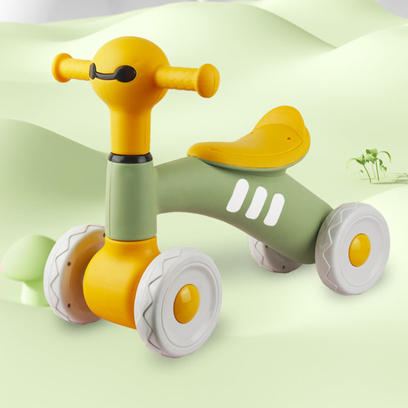 Kids' balance bike - 1-3 years old - four-wheel, footless, toddler training wheels, children's glider bike