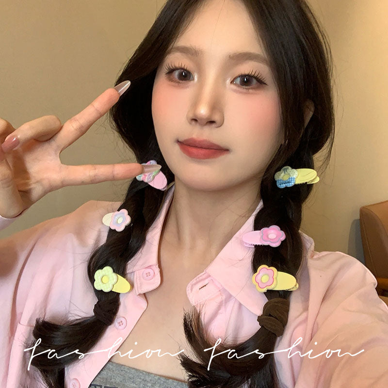 Colorful flower small hairpin, small and exquisite girl side clip, headwear hairpin, bangs clip, forehead broken hair small size