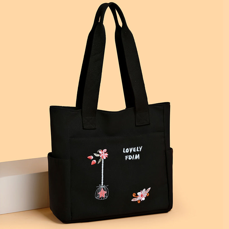 New fashion embroidered tote bag - women's large capacity versatile shoulder bag - trendy lightweight tote - mom bag