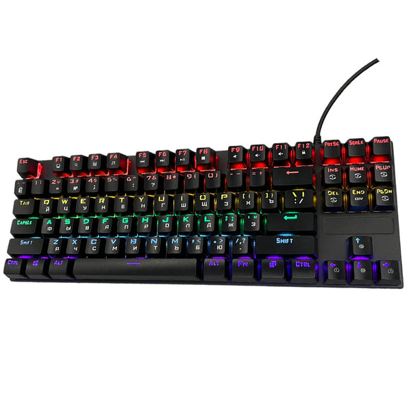 Y-FRUITFUL Russian K7 mechanical keyboard 87 keys Russian gaming keyboard Russian computer wired keyboard