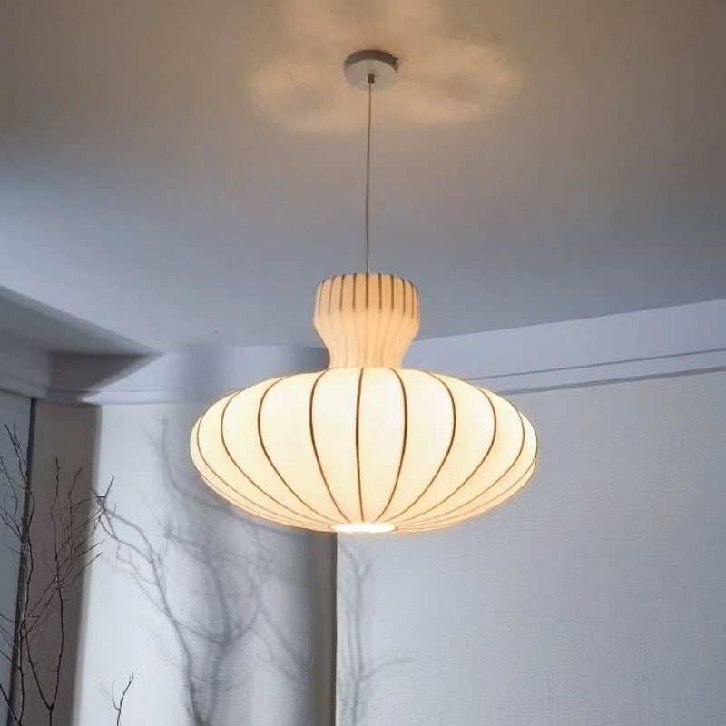 Wabi-sabi wind restaurant chandelier bedroom Japanese retro silk lamp B & B new Chinese mushroom creative chandelier