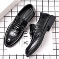 Leather shoes men's business formal wear casualmenautumnew arrival british cross-border live broadcast work k-style slip-on trendy leather shoes