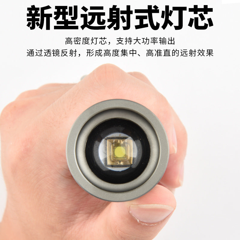 Cross-border white laser flashlight multi-light source color-changing lampshade flashlight with side light outdoor multi-function strong light flashlight