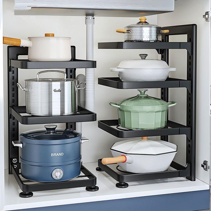 Sink rack, pot rack, special pot storage, kitchen stainless steel rack, multi-layer for home cabinet with layers