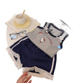 Girls' summer outfit: new 3d bowknot cartoon print tank top and lace shorts set - wholesale & dropshipping available