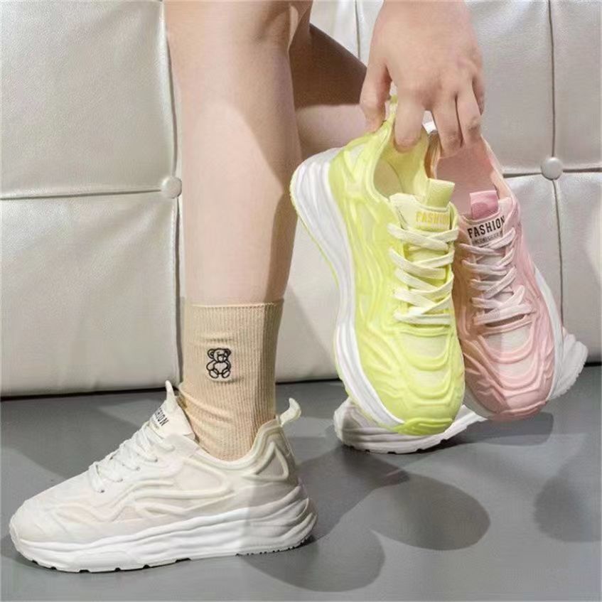 2024 four-season breathable mesh dad shoes Korean version of women's versatile sports and leisure shoes non-slip soft sole women's tide