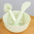 Bulk: avocado green 3-piece set (10ml flat bottom spoon + small bowl + small stick)