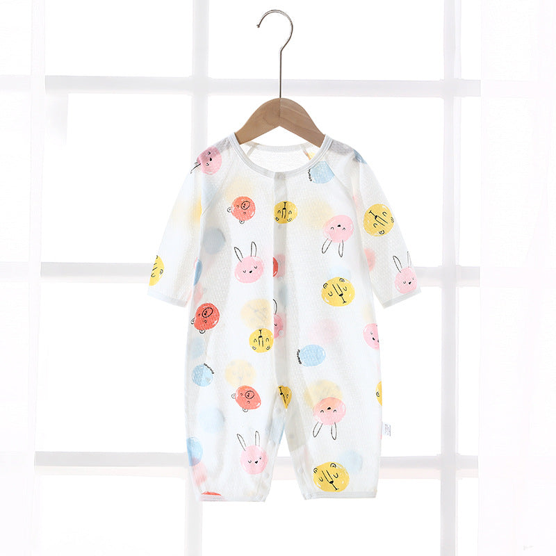 Baby rompers summer thin air conditioning suit baby pure cotton pajamas onesie newborn clothes long sleeve spring and summer outfit