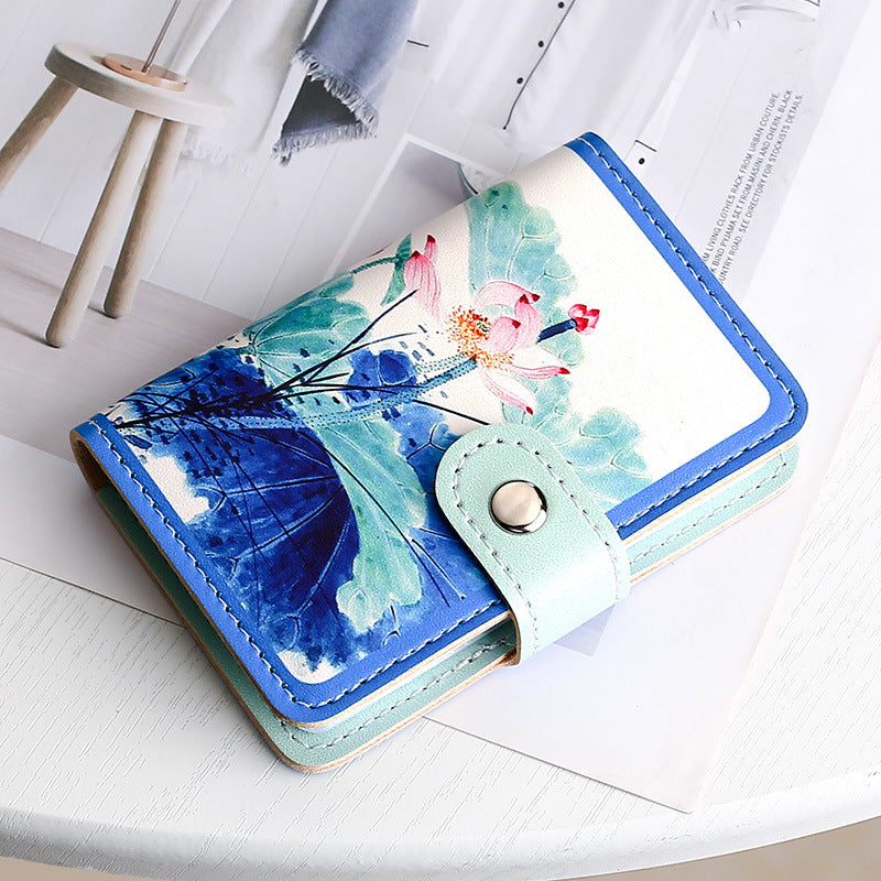 Retro anti-degaussing compact card bag large capacity multi-card position anti-theft card holder driver's license bag female credit card holder
