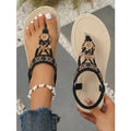 Bohemian  summer new arrival plus size flat sandals - lightweight, beaded, open-toe beach sandals for women