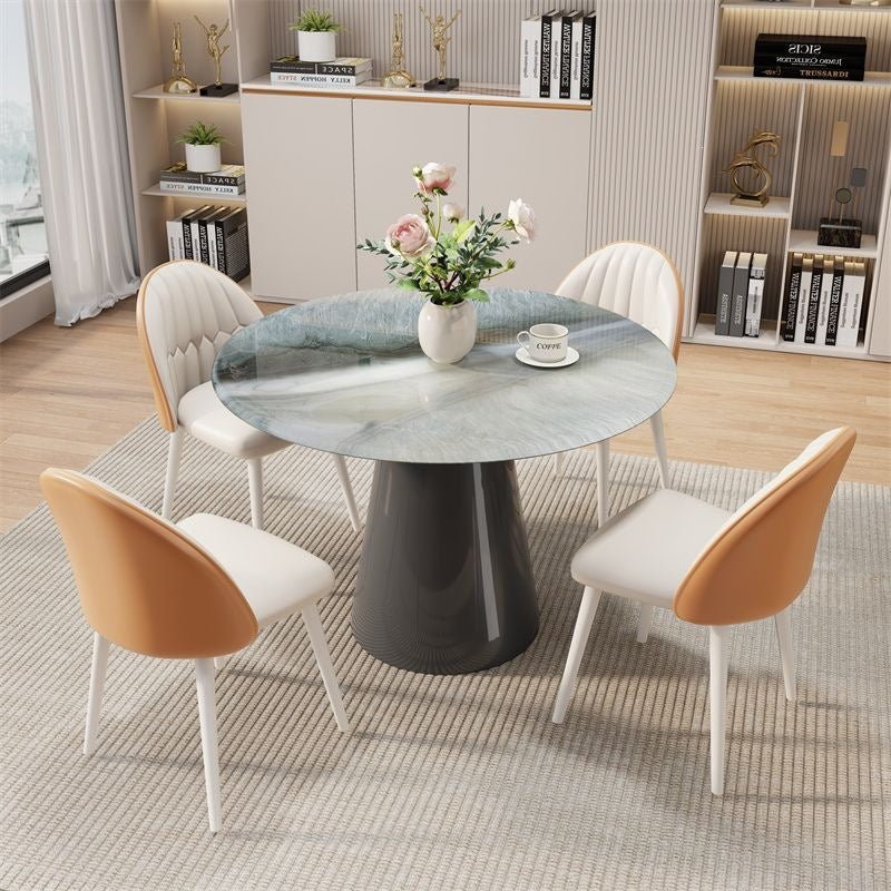 European-style high-end microcrystalline stone slab tabletop commercial negotiation table and chair combination for home restaurant table popular instagram style