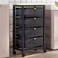 Drawer-style kitchen storage rack with vegetable basket, multi-functional floor-standing slim storage cabinet for home use, multi-layer snack organizer