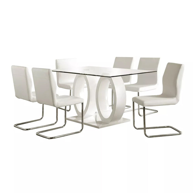 Personalized export tempered glass dining table and chairs transparent rectangular dining table glass dining table
