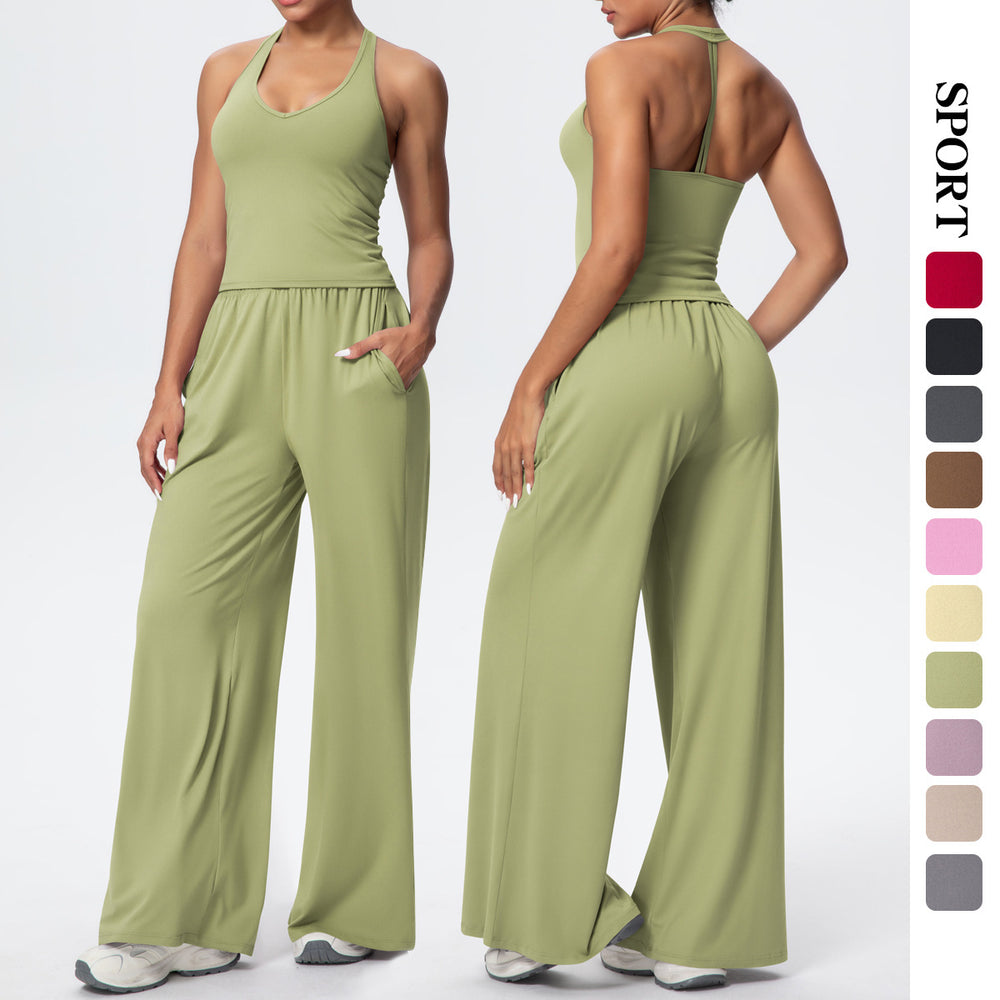 Fashionstylishnew arrival brushed yoga clothes, quick-drying, breathable, beautiful back sports suit, outdoor casual running fitness clothes