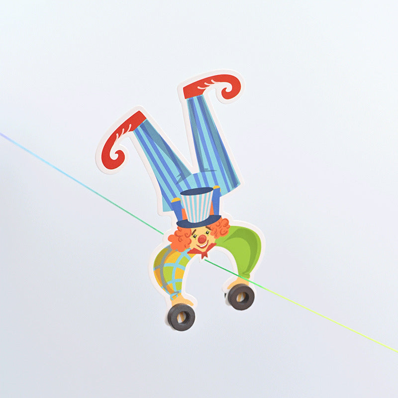 The clown walks a tightrope to find the center of gravity, technology small production, children's handmade DIY puzzle magnet experiment recommended material package