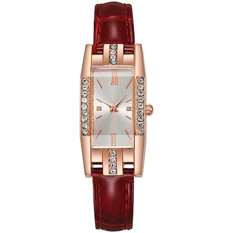 Douyin small green watch popular live broadcast traffic diamond small square women's watch women's watch fashion watch large dial