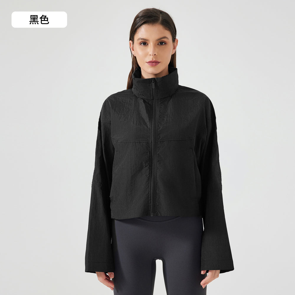 Summer short hidden hood windbreaker women's waterproof lightweight quick-dry breathable outdoor sports jacket d25006