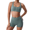 new arrival antibacterial fabric outdoor fitness pilates running fitness wear slimming lookcontrast color yoga wear suit for women