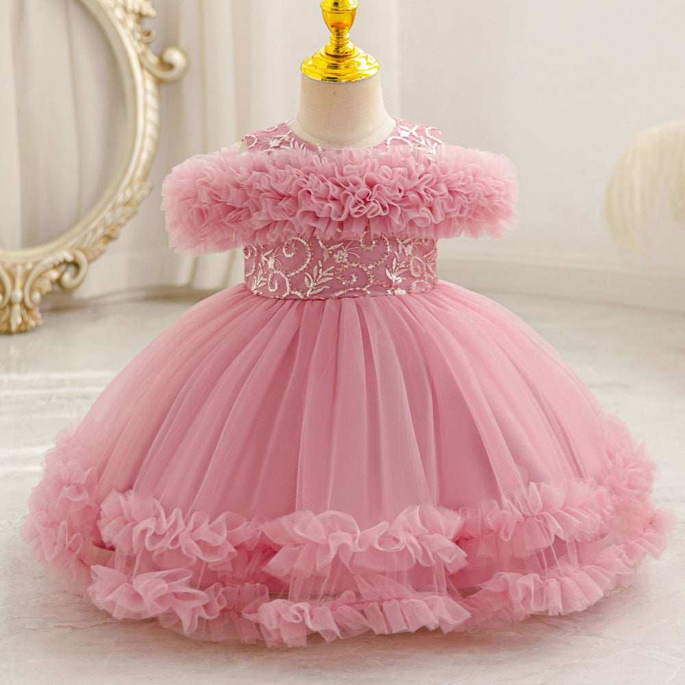 Fashionexportnew arrivalgirl princess dress stage performance baby girl birthday puff cake skirt kids dress