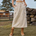 Fashion cross-border foreign trade women's summer new style  independent station washed lace-up workwear denim skirt skirt