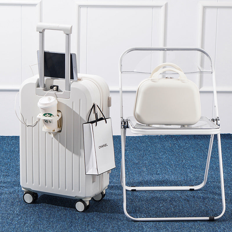 New multi-functional ins rechargeable suitcase universal wheel men's and women's password case boarding backpack chassis suitcase