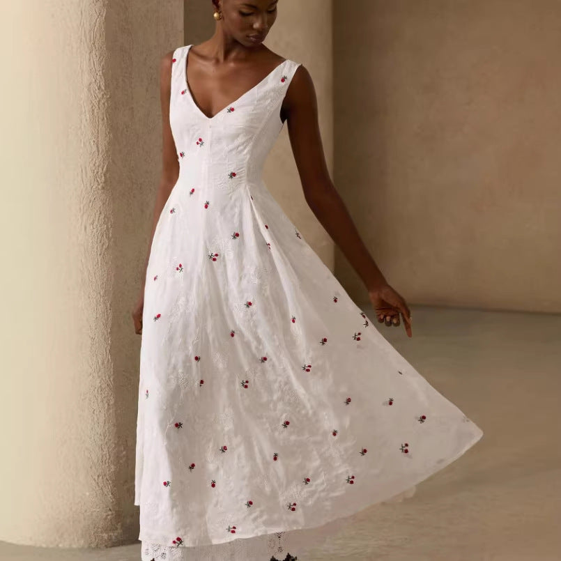 sweet & spicy floral print cami dress - women's summer polka dot slim-fit sleeveless maxi dress
