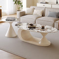 Italian normcore slate coffee table for home living room oval double coffee table small apartment designer coffee table combination