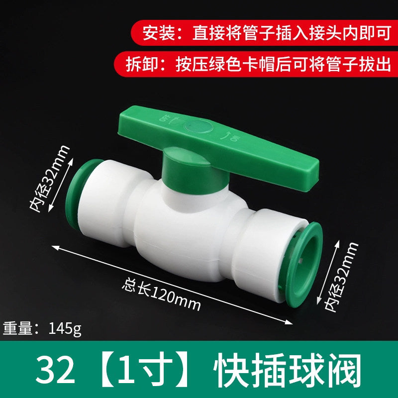 Ppr water pipe quick connector, 1/2" and 3/4" no-heat, no-weld push-to-connect fittings, 20/25 pe hot and cold water pipe accessories