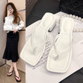 Women's flip-flops & thongs - 2023 summer new arrivals: fashionable square-toe, chunky heel, non-slip beach sandals for women - trendy style