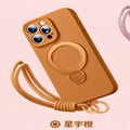 Liquid silicone suitable for apple 17promax mobile phone case all-inclusive rotating magnetic holder iphone15 protective cover