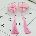 Hair accessories, hairpins, kids, girls, han dynasty accessories, gold edge tassels, costumes, ribbons, chinese style, antique style, pink