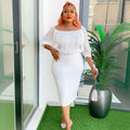European and american fashion women's workwear elegant bodycon skirt african   plus size tassel dress