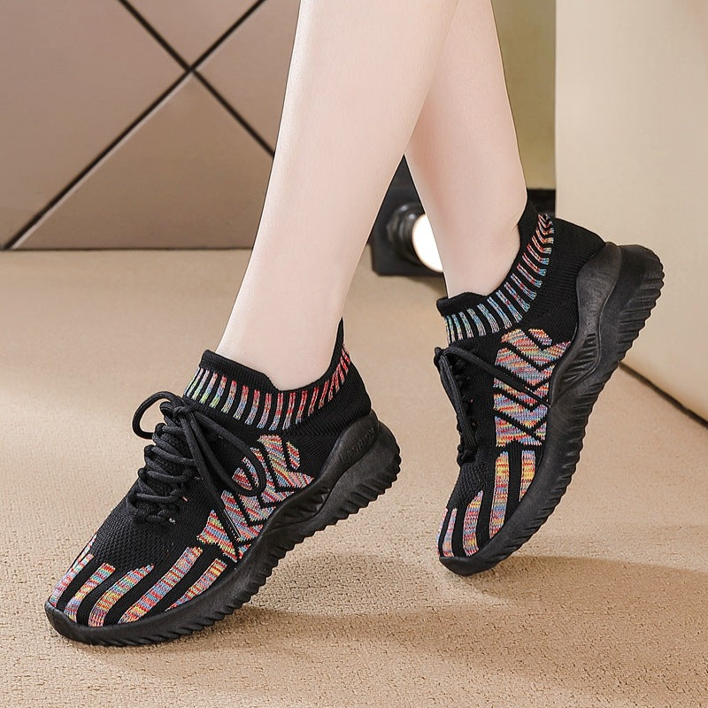 2026 spring new women's flyknit shoes - versatile mesh breathable lightweight shock-absorbing casual athletic running shoes (yeezy style)