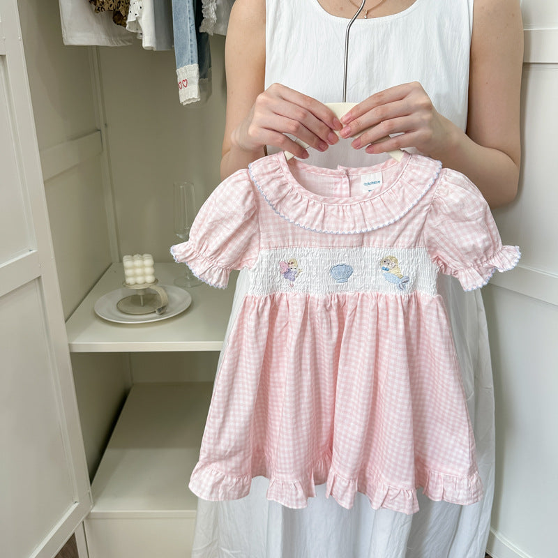 [summer clothing big sale free shipping] baby girl cartoon cotton skirt western style  new korean cartoon dress